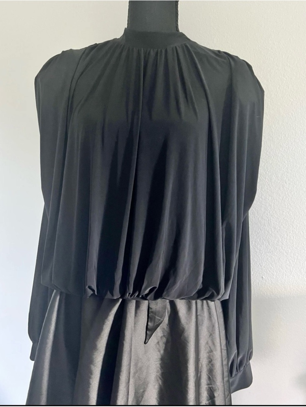 Express Black Top with Tag Detail